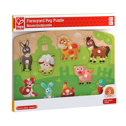 Hape Cute Animal Farmyard Peg Puzzle
