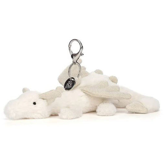 Jellycat Snow Dragon 8 Inch Plush Bag Charm