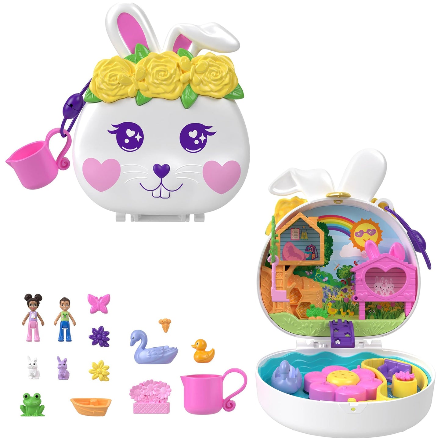 Mattel Polly Pocket Flower Garden Bunny Compact