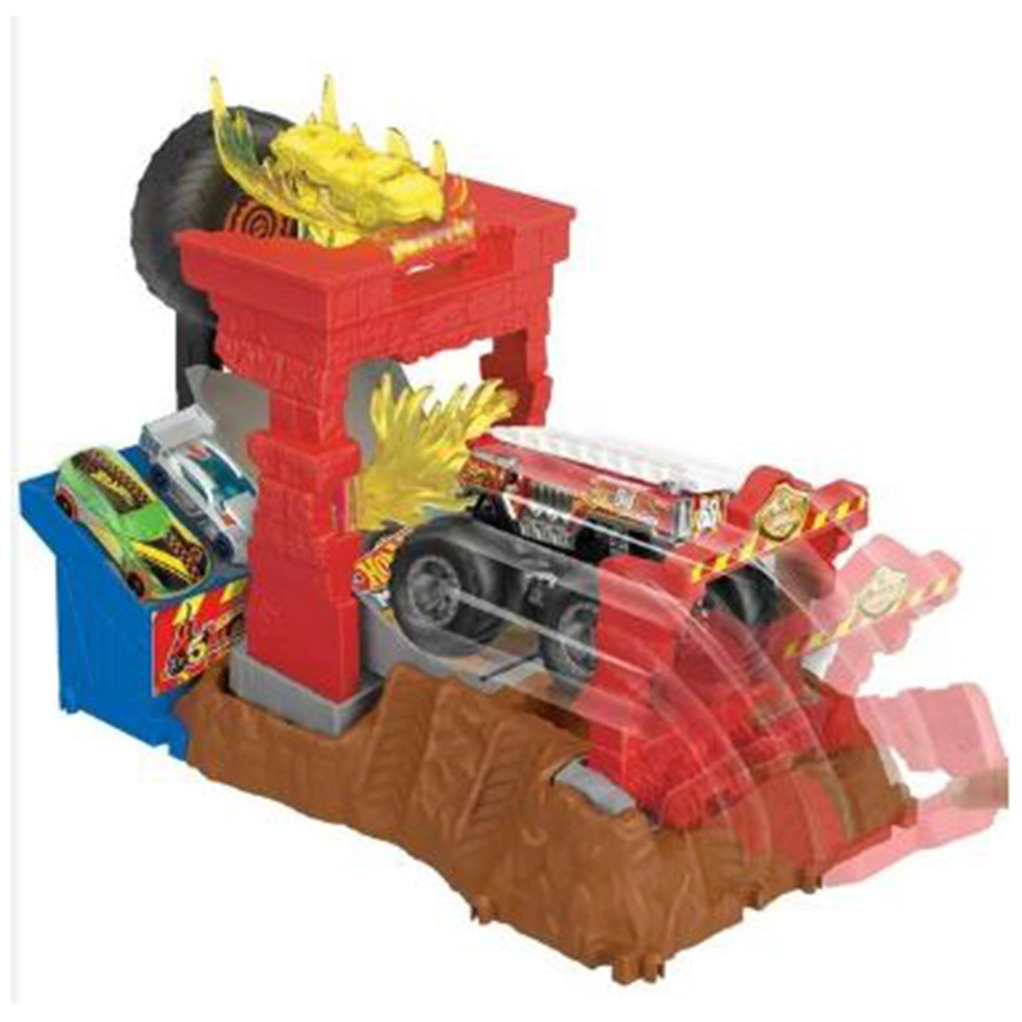 Mattel Hot Wheels Monster Trucks Arena Smashers 5 Alarm Fire Crash Challenge Set