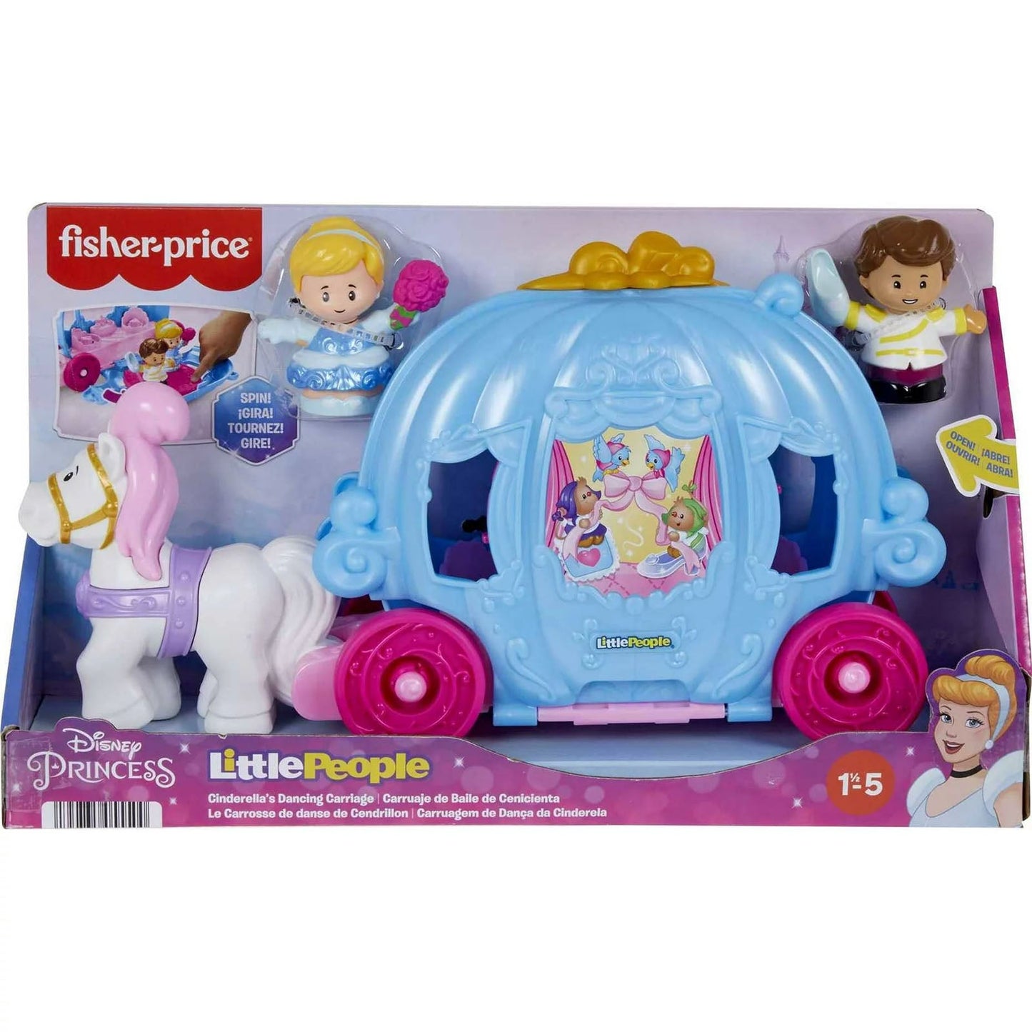 Fisher Price Disney Princess Little People Cinderella's Dancing Carriage Playset