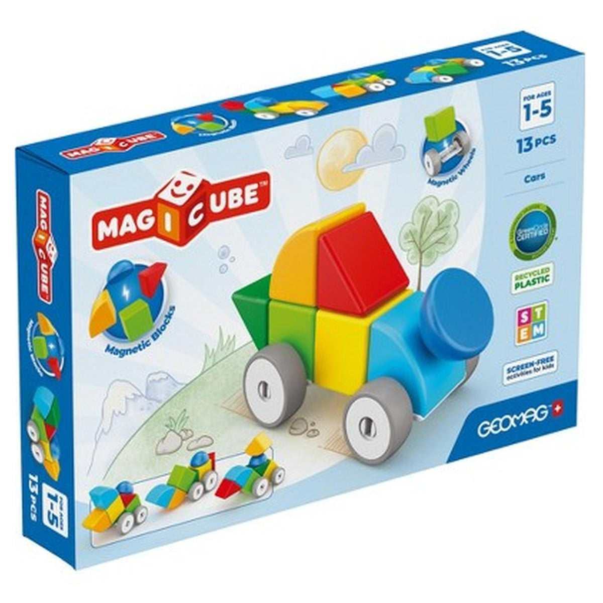 Geomag Magicube Cars 13 Piece Building Set