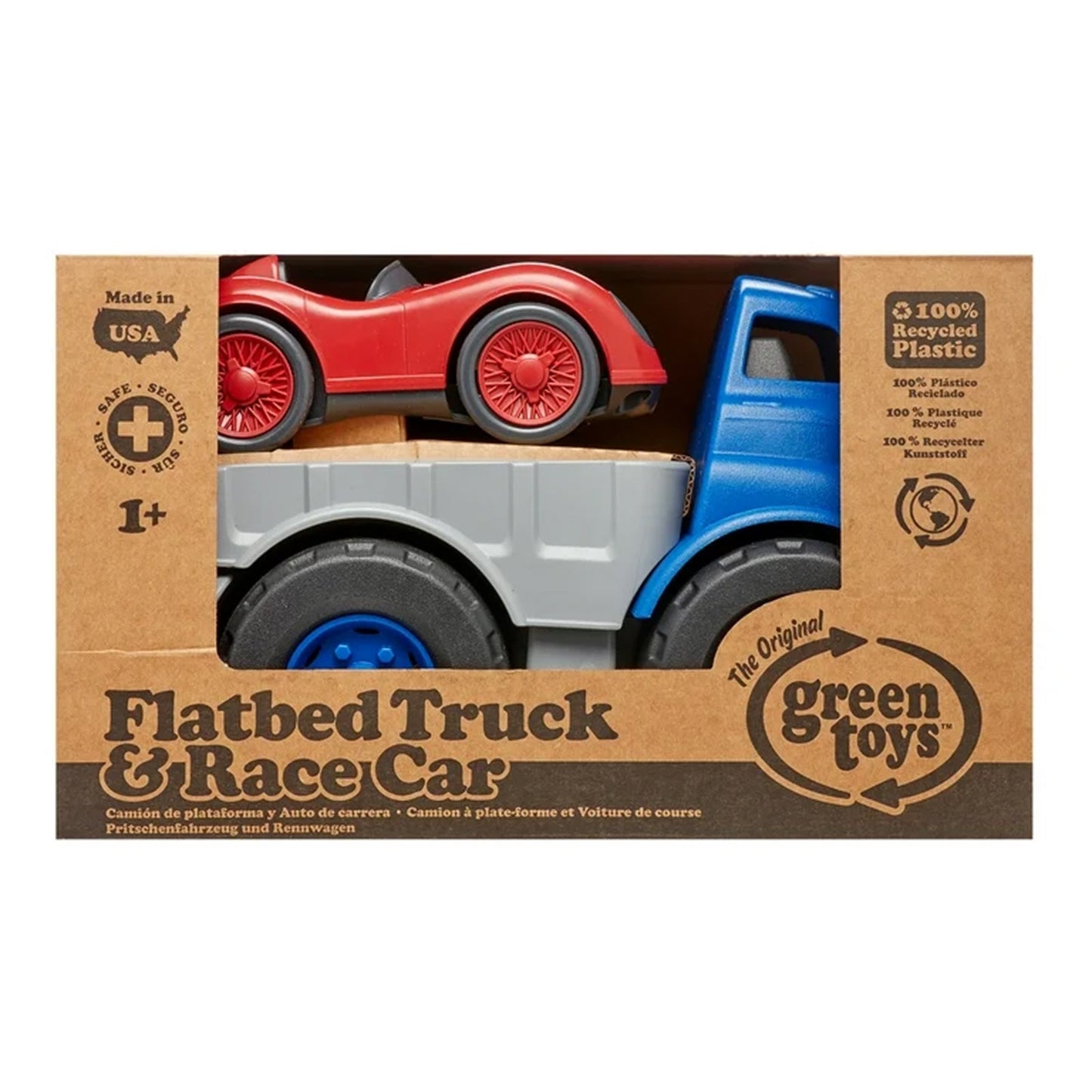 Green Toys Flatbed Truck With Race Car