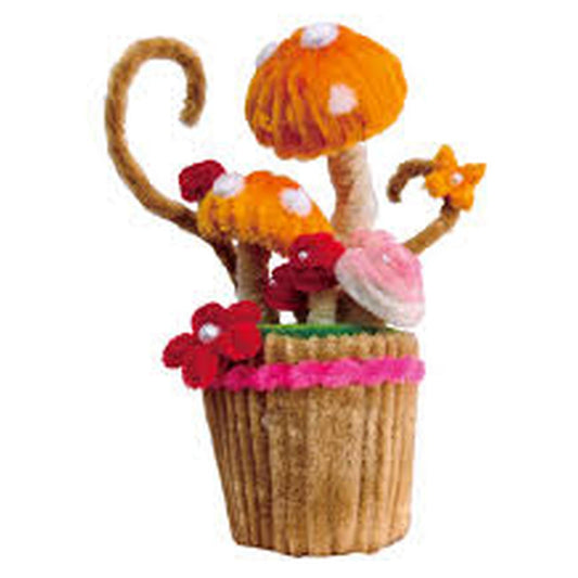 Hands Craft Chenille Mushroom Cupcake Kit