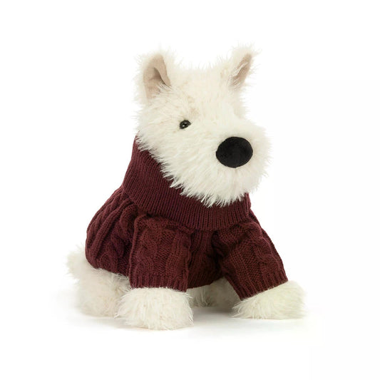 Jellycat Munro Scottie Dog Winter Jumper Outfit 10 Inch Plush Figure