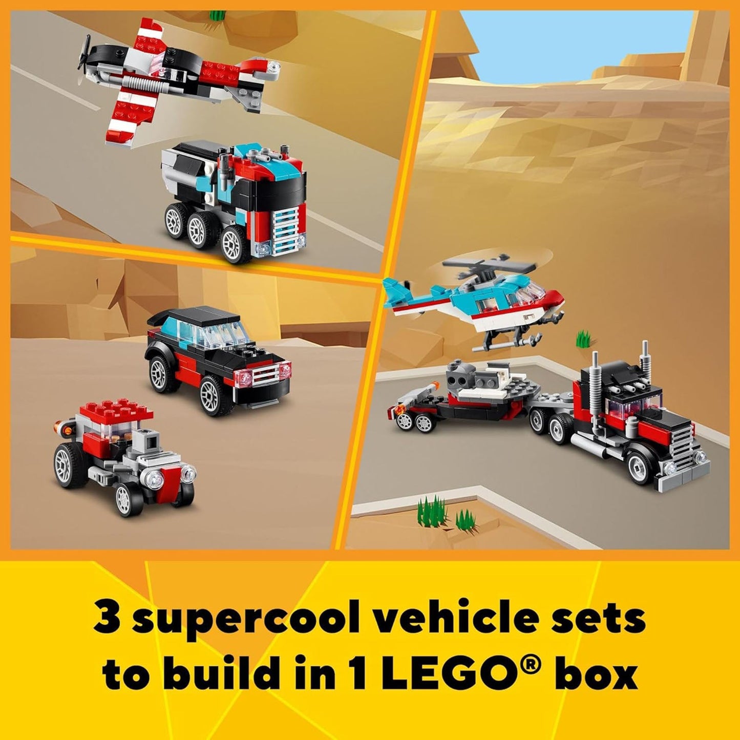 LEGO® Creator Flatbed Truck With Helicopter Building Set 31146