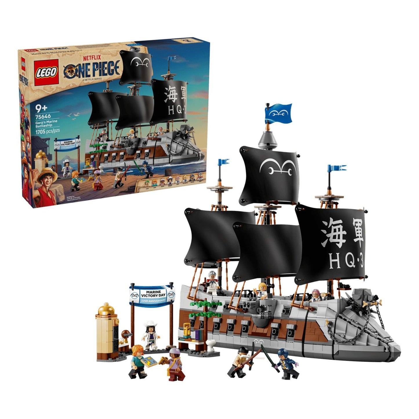 LEGO® Netflix One Piece Garps Marine Battleship Building Set 75646