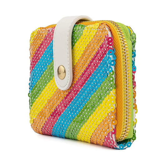 Loungefly Disney Sequin Rainbow Zip Around Wallet