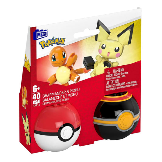 MEGA Pokemon Charmander And Pichu With Poke Balls Building Set