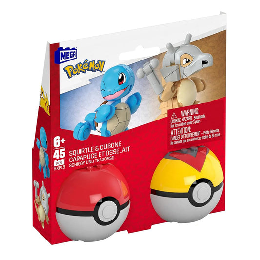 MEGA Pokemon Squirtle And Cubone With Poke Balls Building Set