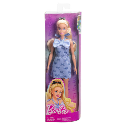 Mattel Barbie Fashionistas Blue Bows Dress Doll