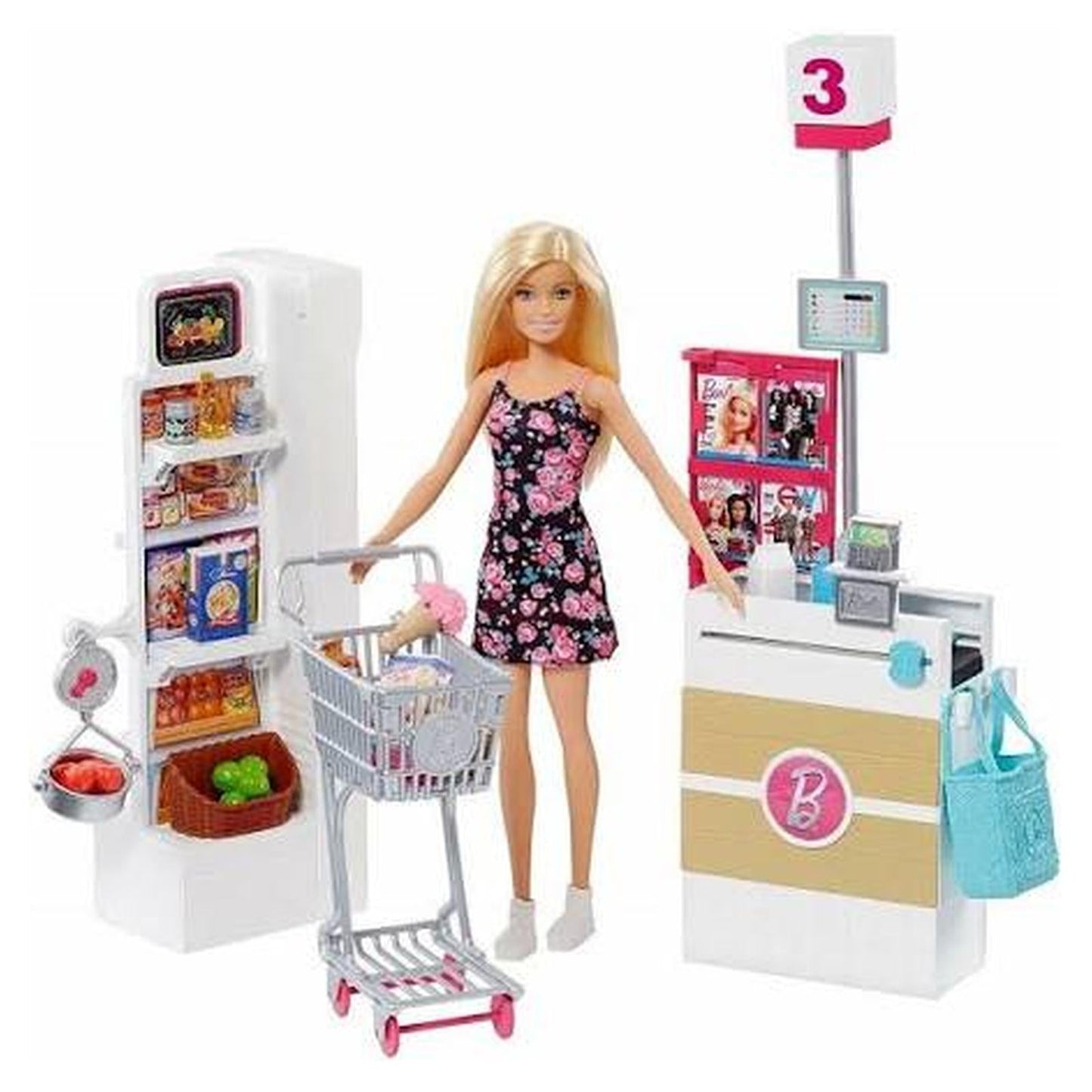 Mattel Barbie Dream Land Blonde Doll With Supermarket Playset