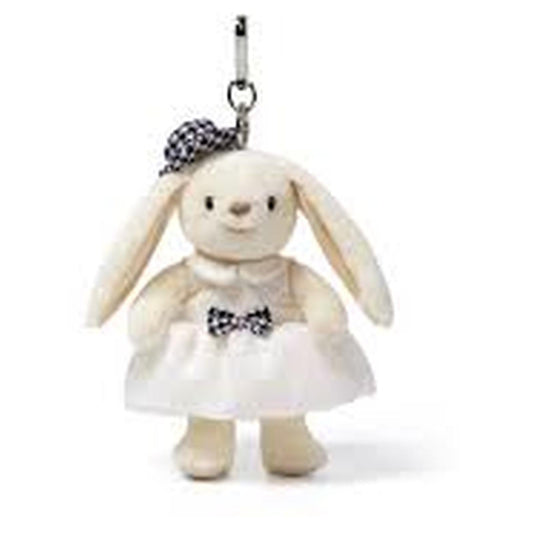 McHugs White Dress Smiling Leveret 6 Inch Plush Bag Charm