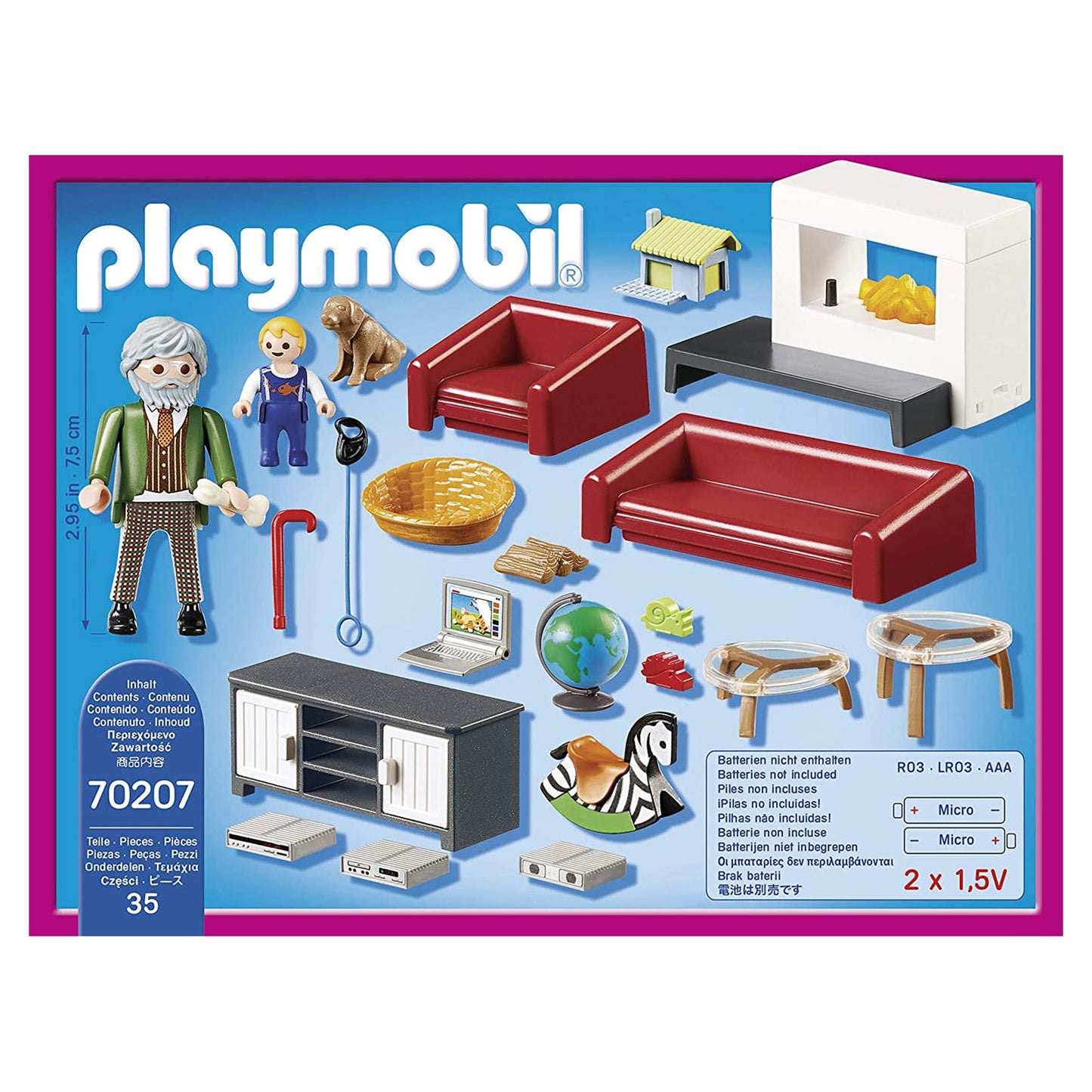 Playmobil Dollhouse Comfortable Living Room Building Set 70207