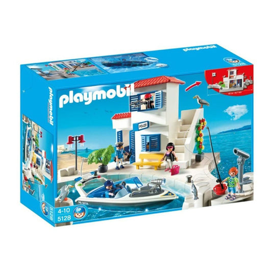 Playmobil Harbor Police Station With Speedboat Building Set 5128