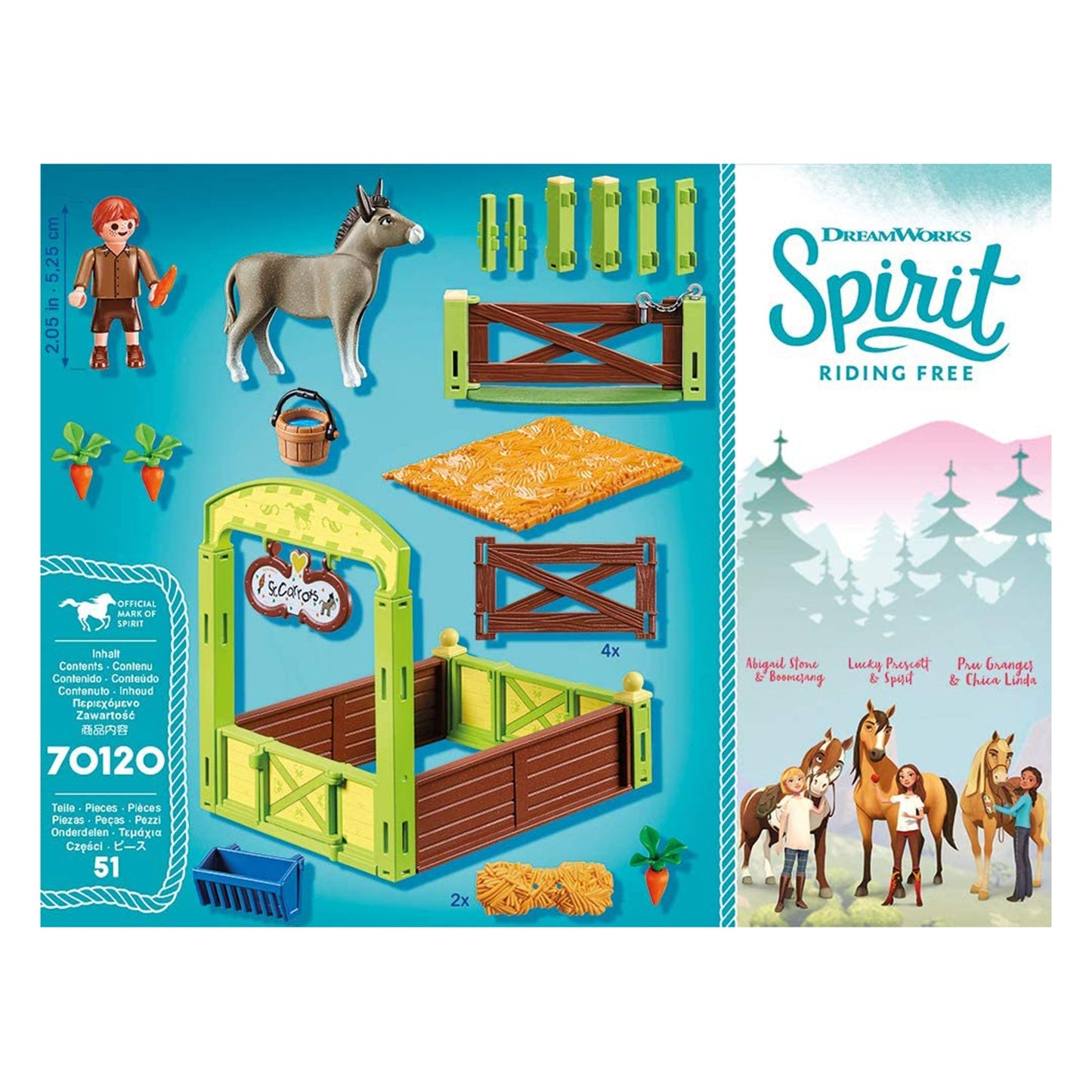 Playmobil Spirit Riding Free Snips And Senor Carrots With Horse Set 70120