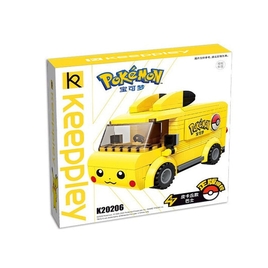 QMAN Keeppley Pokemon Pikachu Mini Bus Building Block Set