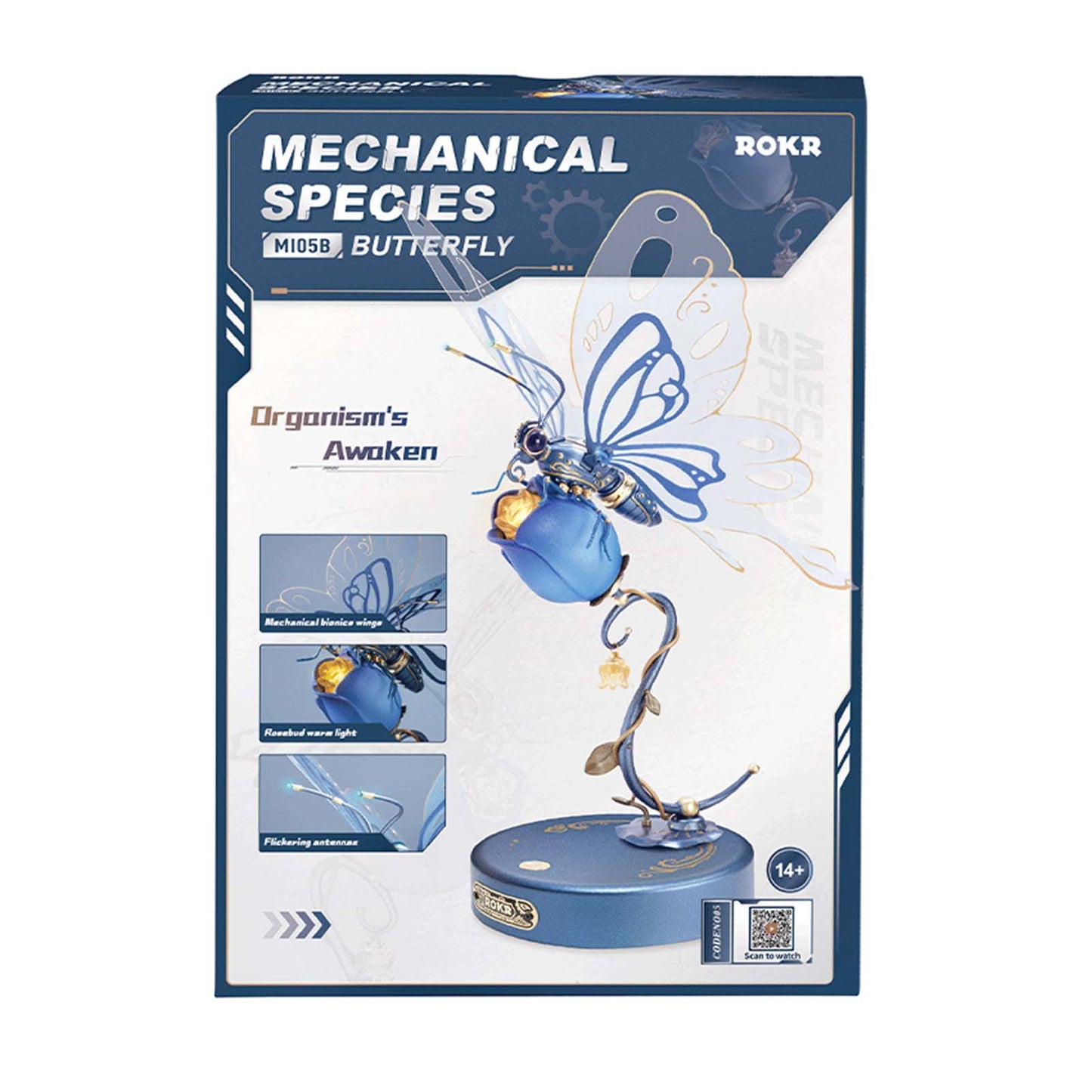 ROKR Mechanical Models Butterfly Blue Building Set