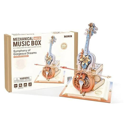 Robotime Rokr Mechanical Music Box Gorgeous Dreams Cello Building Set