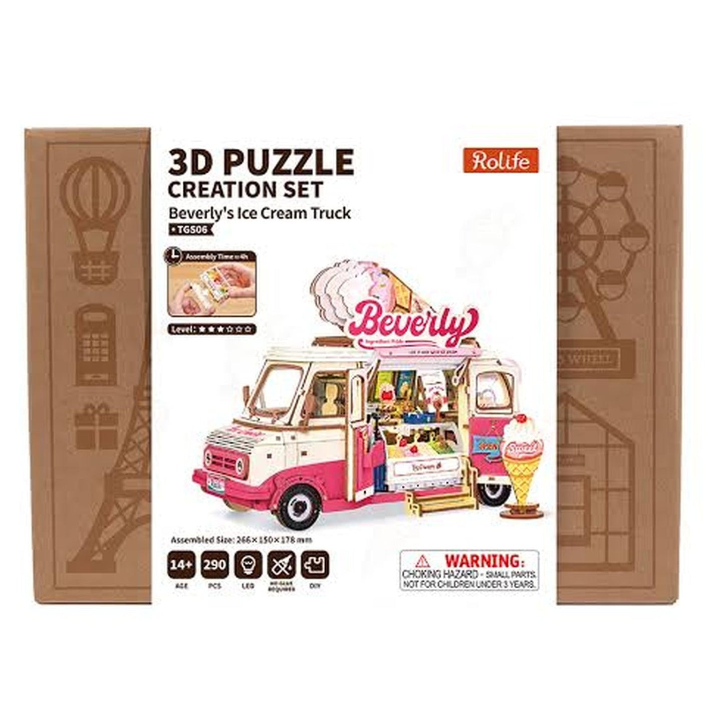 Robotime Rolife Beverly's Ice Cream Truck 3D Building Set