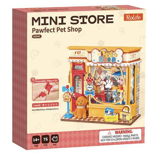Robotime Rolife Mini Store Pawfect Pet Shop Building Set