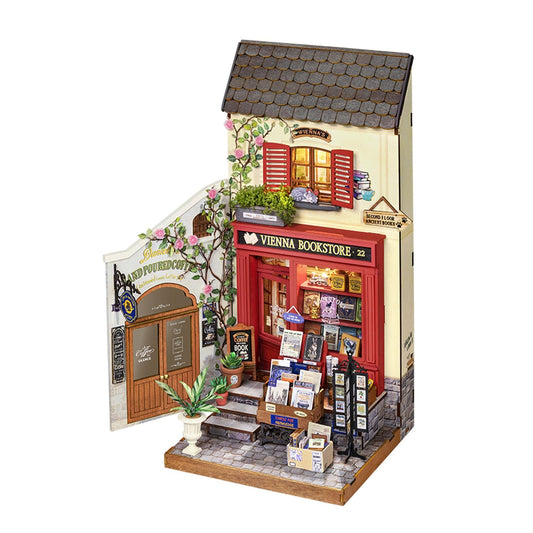 Robotime Rolife Travel Street Vienna Bookstore Building Set
