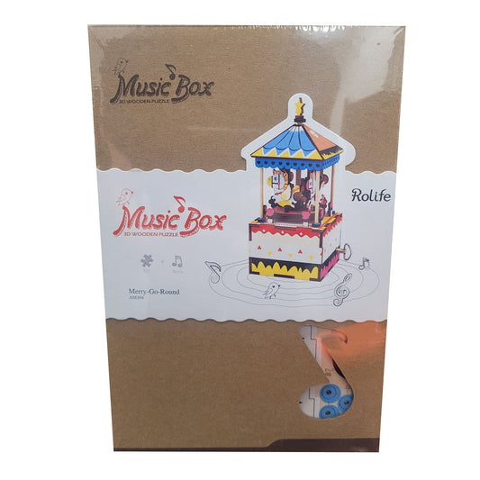 Robolife Music Box Merry Go Round 3D Wooden Puzzle