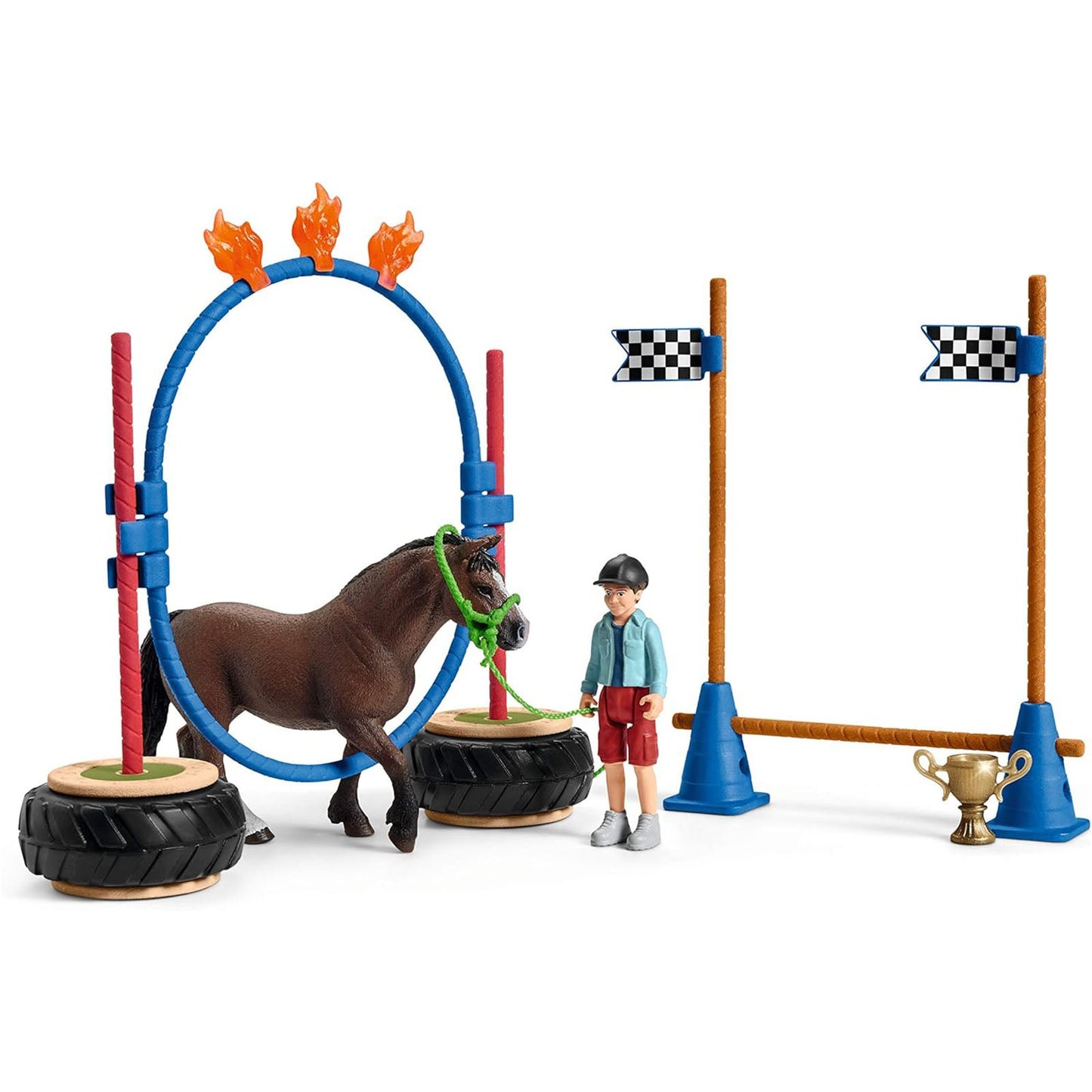 Schleich Farm World Pony Agility Race Figure Set 42482