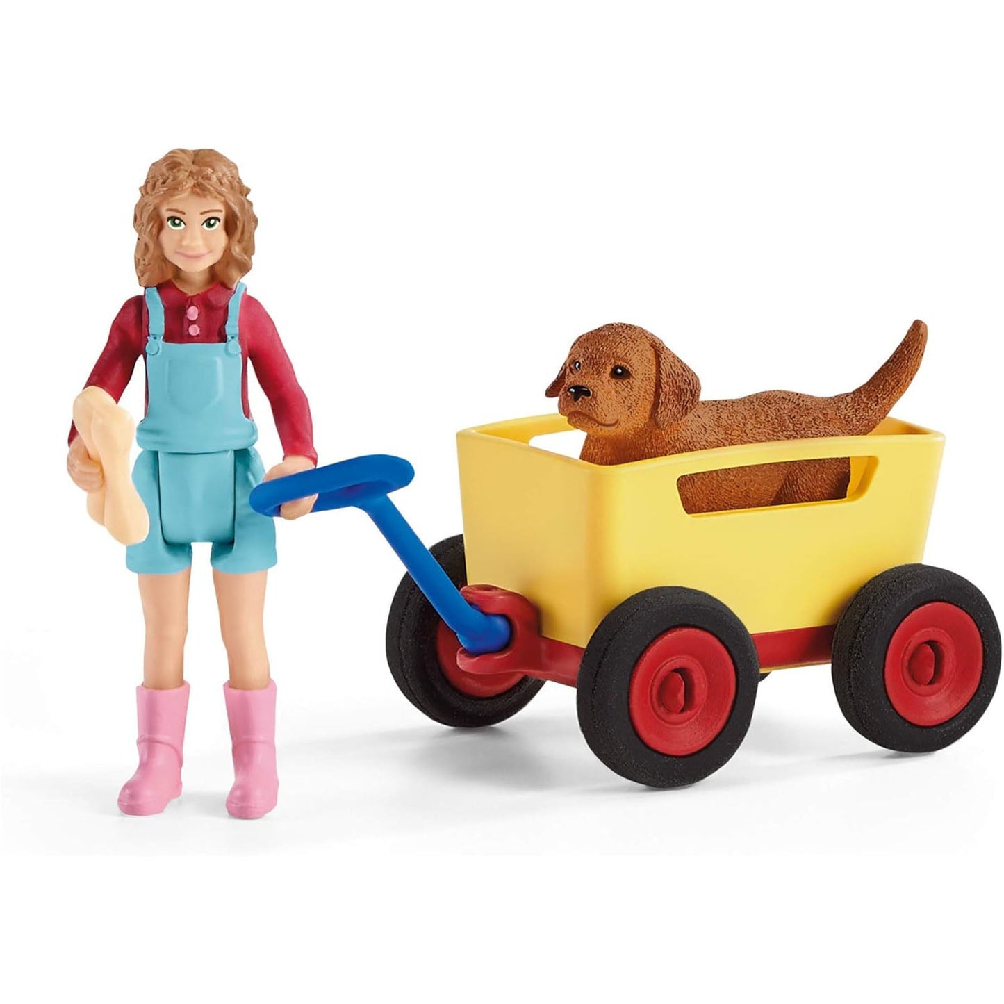 Schleich Farm World Puppy Wagon Ride Figure Set 42543