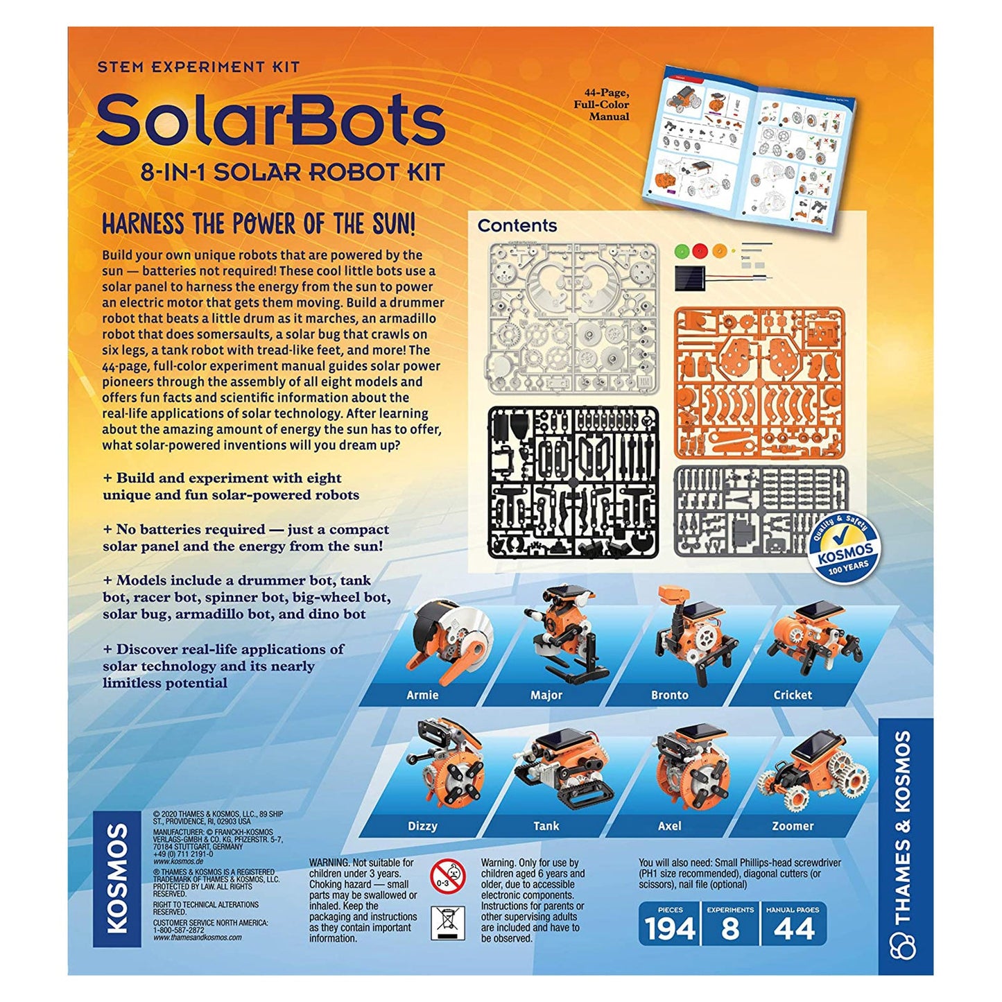 Thames And Kosmos SolarBots 8-1 Solar Robot Kit