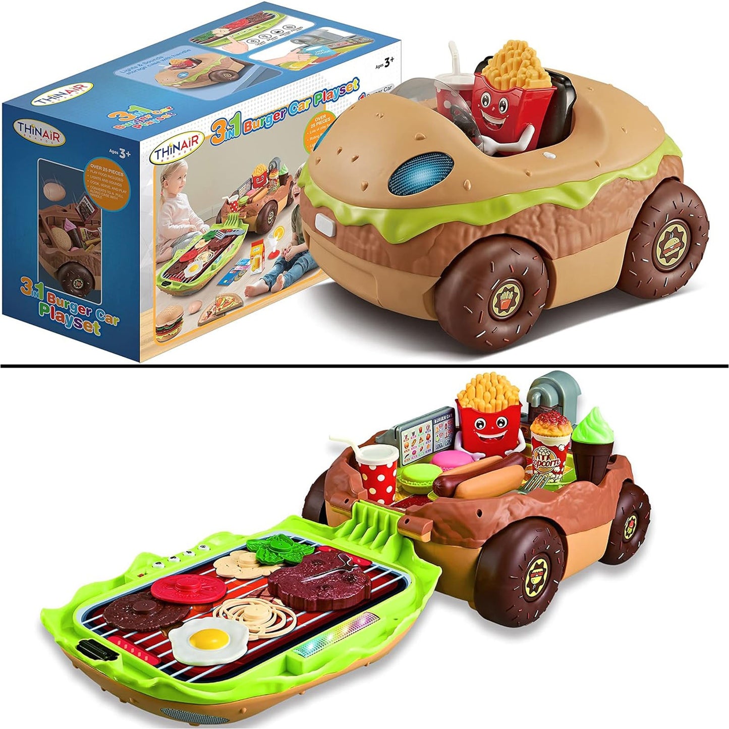 Thin Air 3 In 1 Burger Car Playset