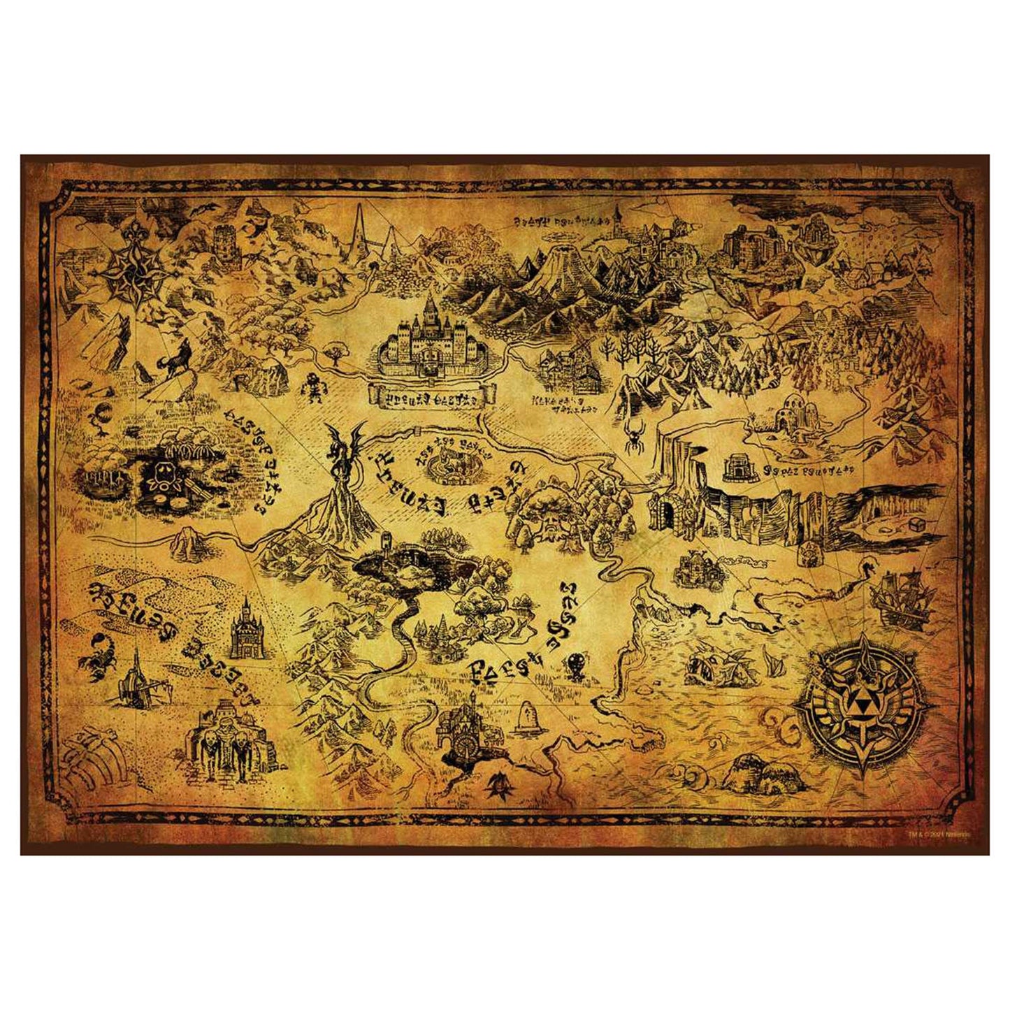 USAopoly Legend Of Zelda Hyrule Map 1000 Piece Puzzle
