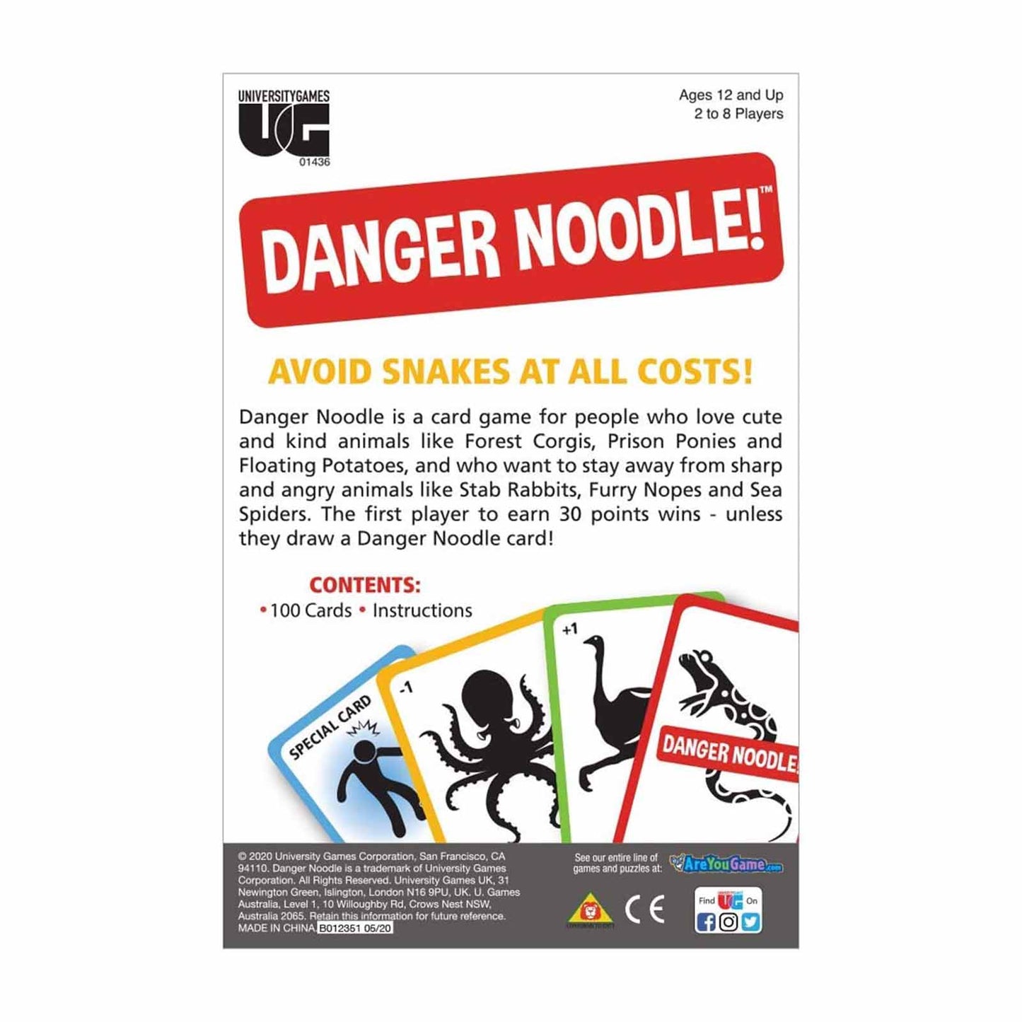 University Games Danger Noodle Card Game