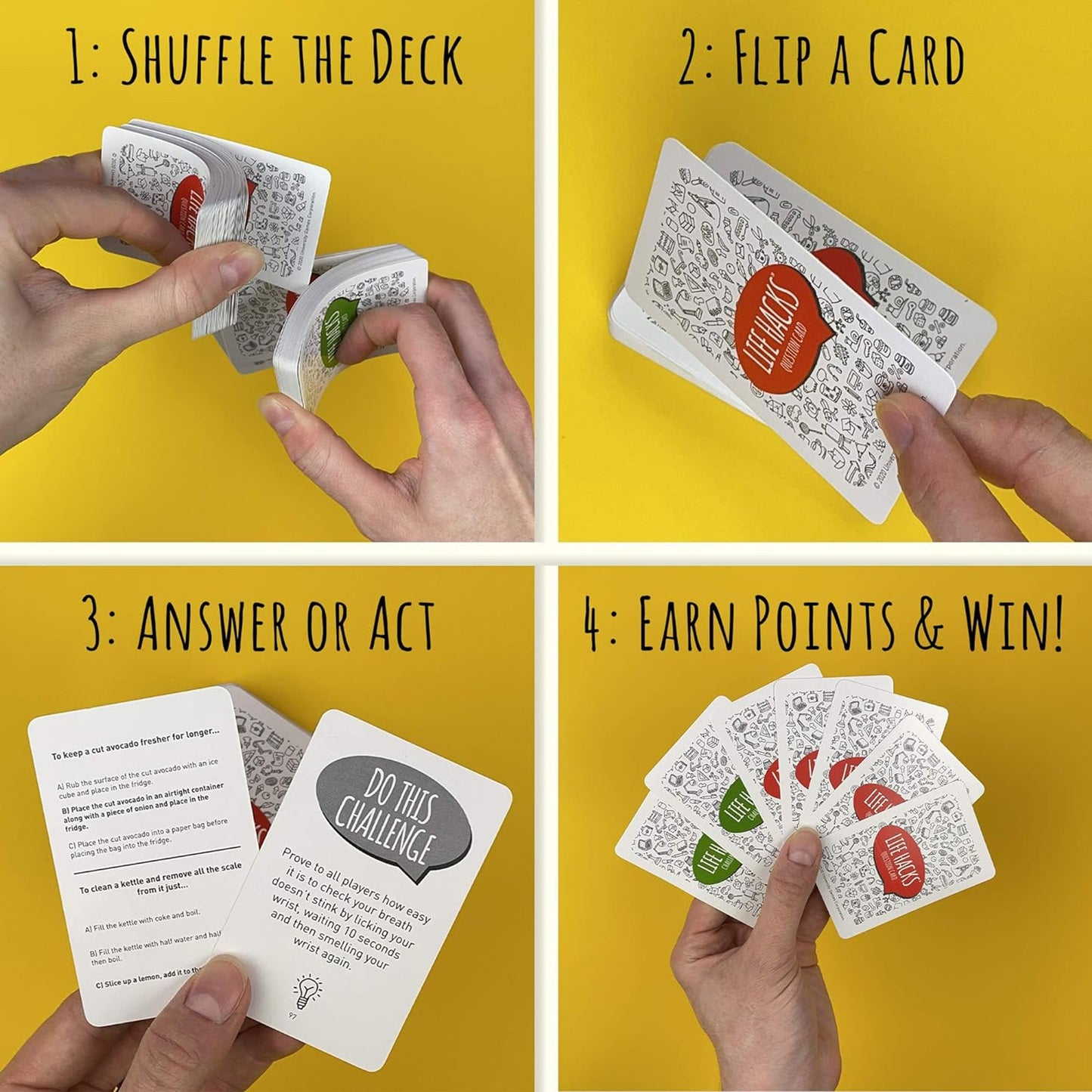 University Games The Amazing Life Hacks Card Game