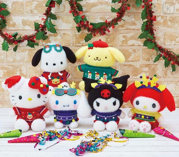 Sanrio Original Hello Kitty Christmas Sweater 7 Inch Plush Figure