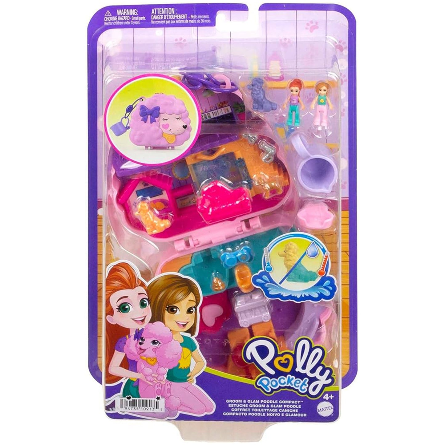 Mattel Polly Pocket Groom And Glam Poodle Compact