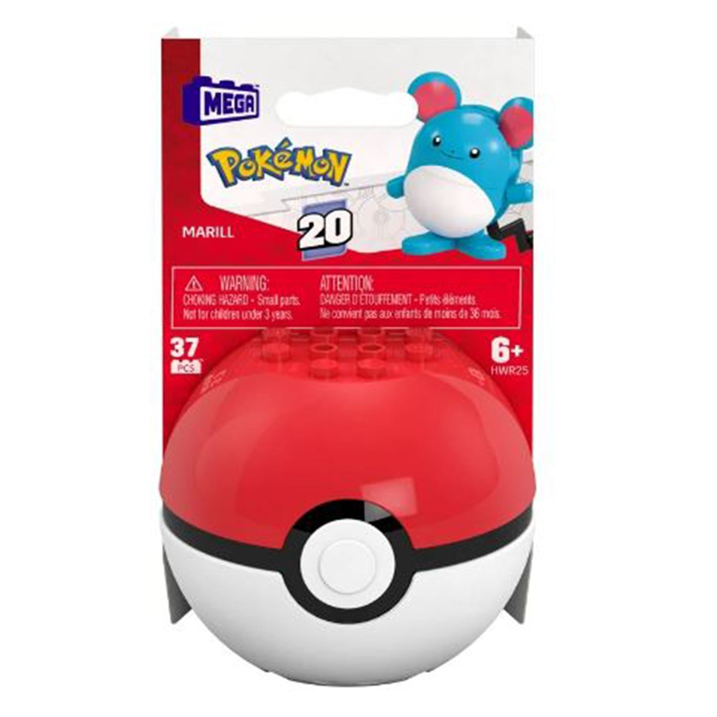 MEGA Pokemon Marill With Poke Ball Building Set