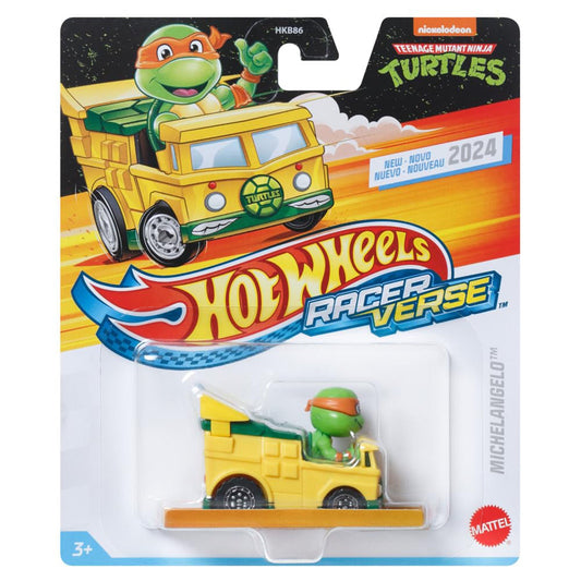 Mattel Hot Wheels Racer Verse Teenage Mutant Ninja Turtles Michelangelo Toy Vehicle