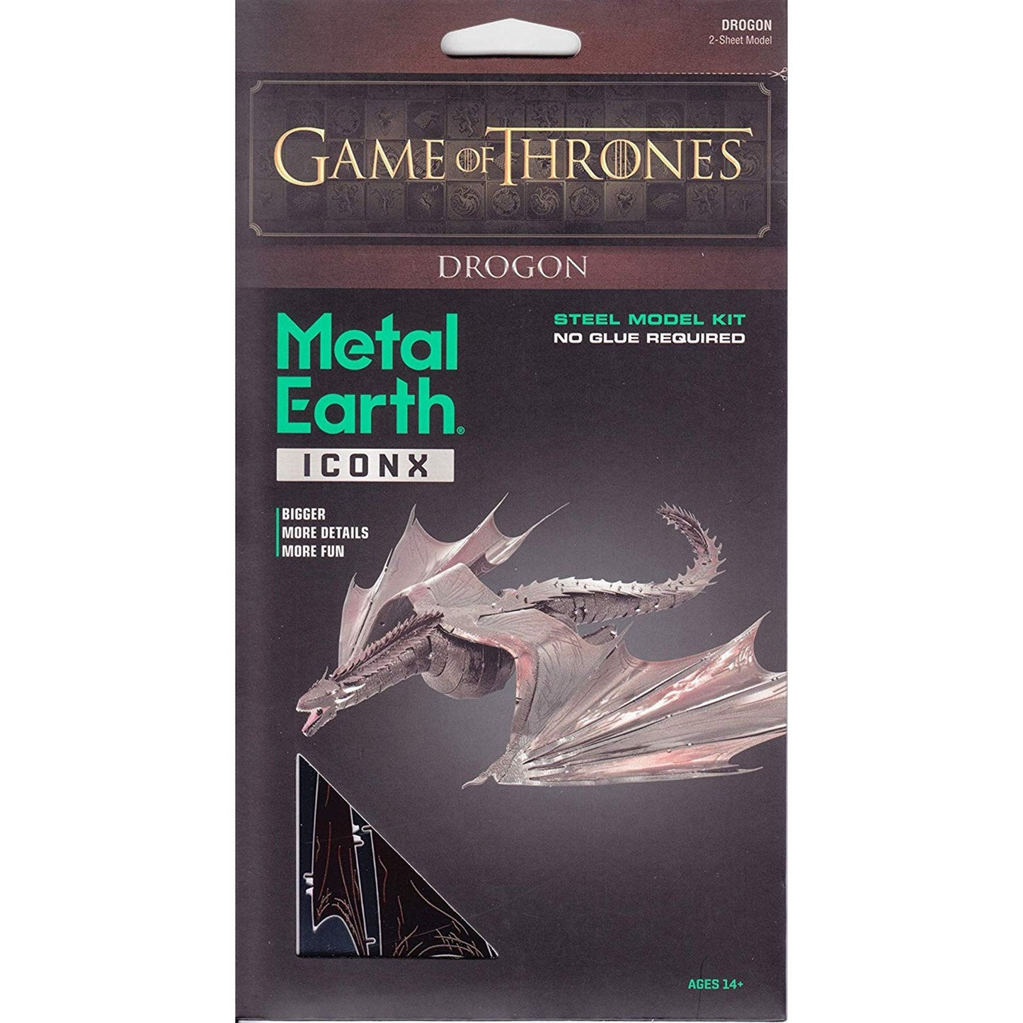 Metal Earth Iconx Game Of Thrones Drogon Dragon Steel Model Kit