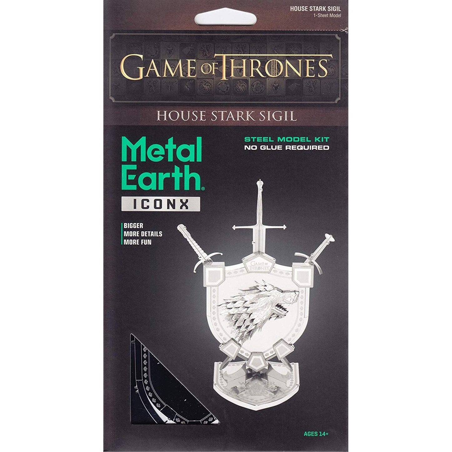 Metal Earth Iconx Game Of Thrones House Stark Sigil Steel Model Kit