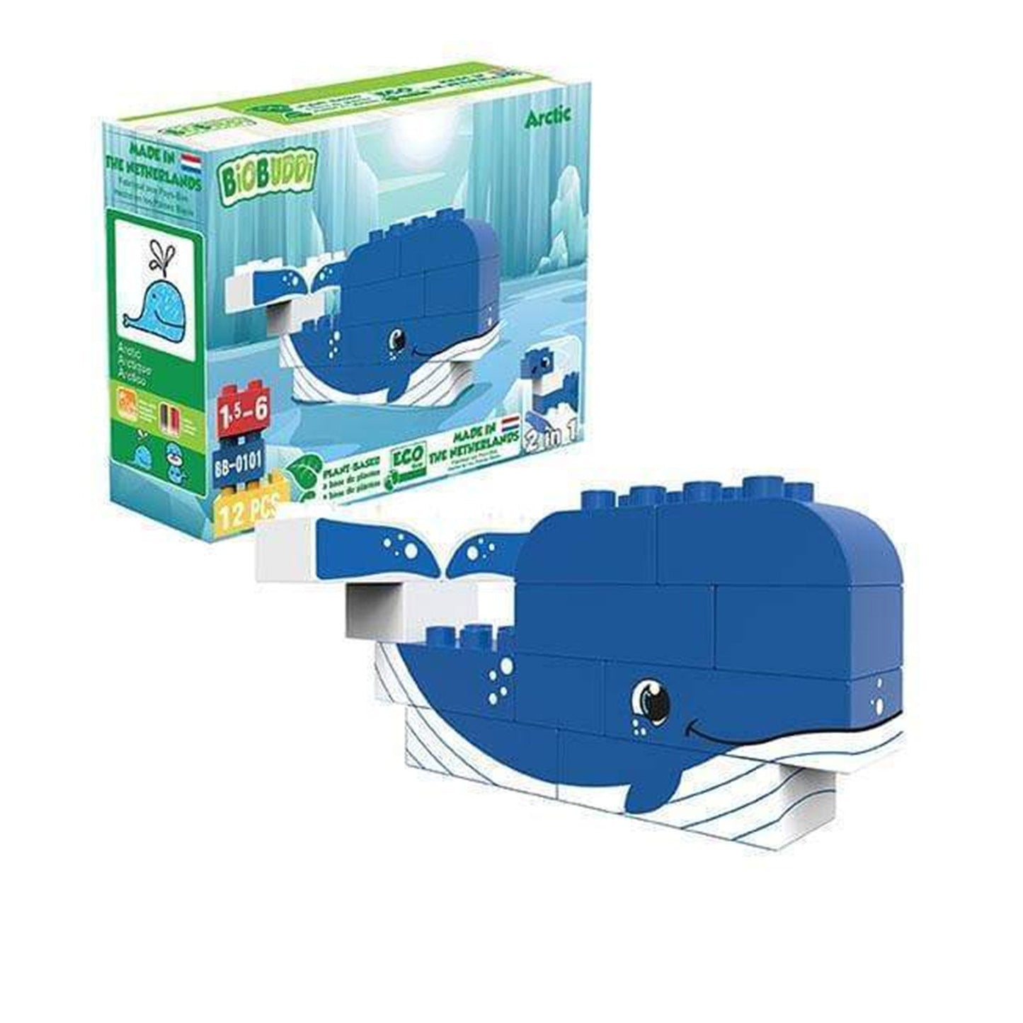 Biobuddi Whale & Seal Arctic Blocks ECO Friendly Building Set 100674