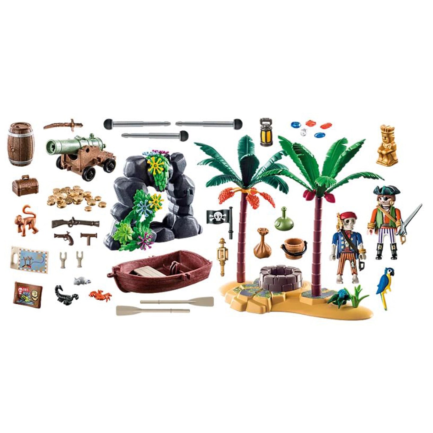 Playmobil Pirates Treasure Island With Rowboat Building Set 70962