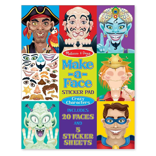 Melissa And Doug Crazy Characters Make A Face Sticker Pad