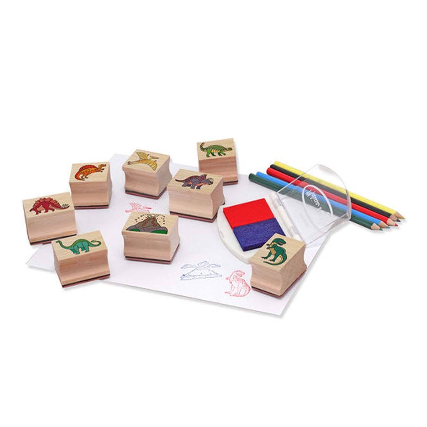 Melissa And Doug Dinosaur Wooden Stamp Set