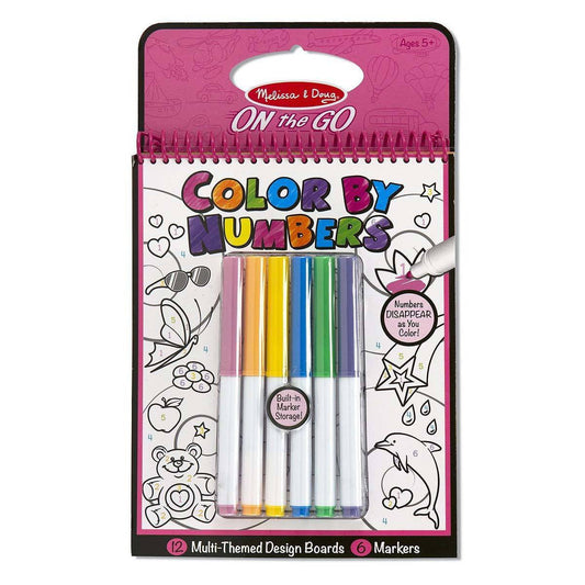Melissa And Doug On The Go Color By Numbers Pink With Markers Set