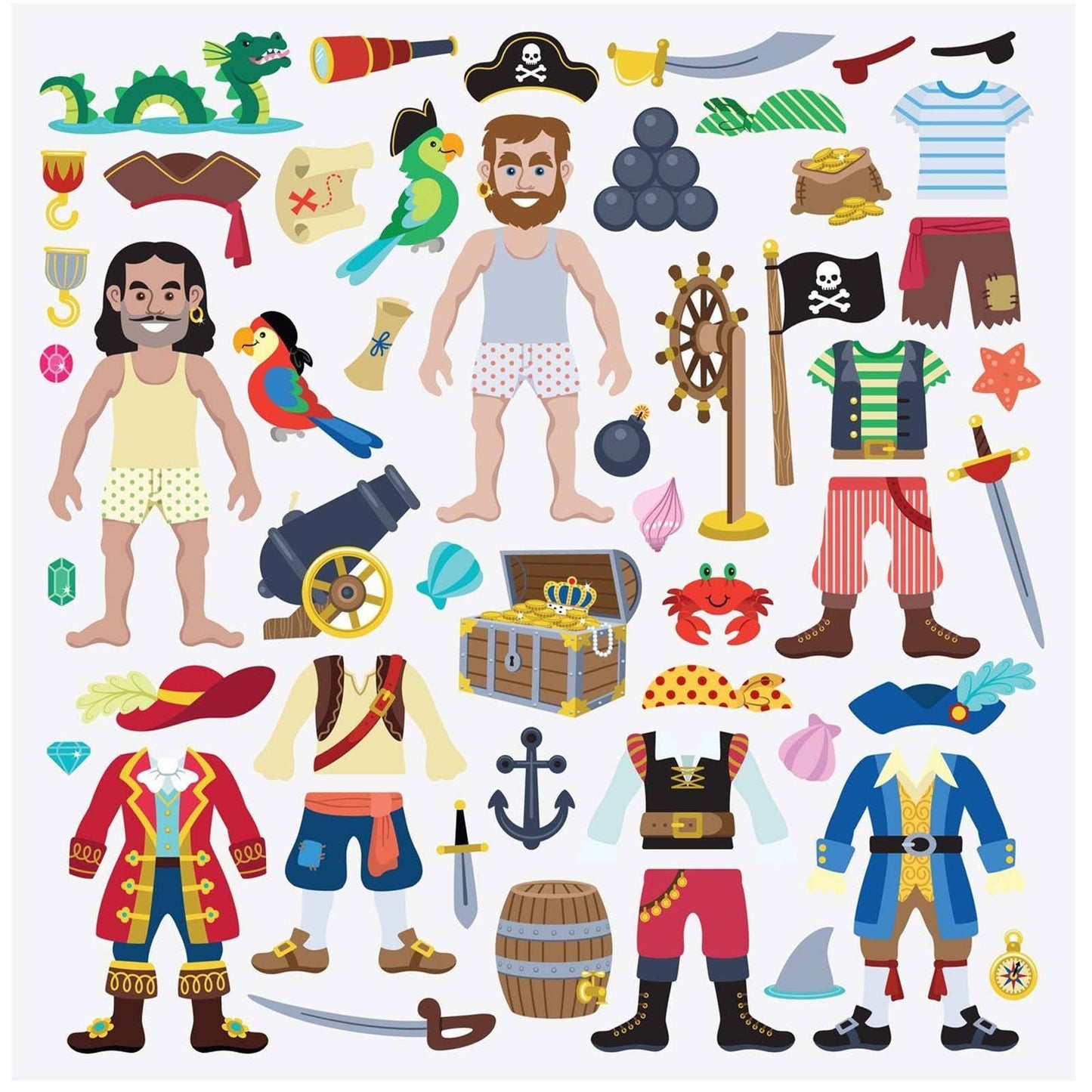 Melissa And Doug Pirate Puffy Reusable Sticker Set