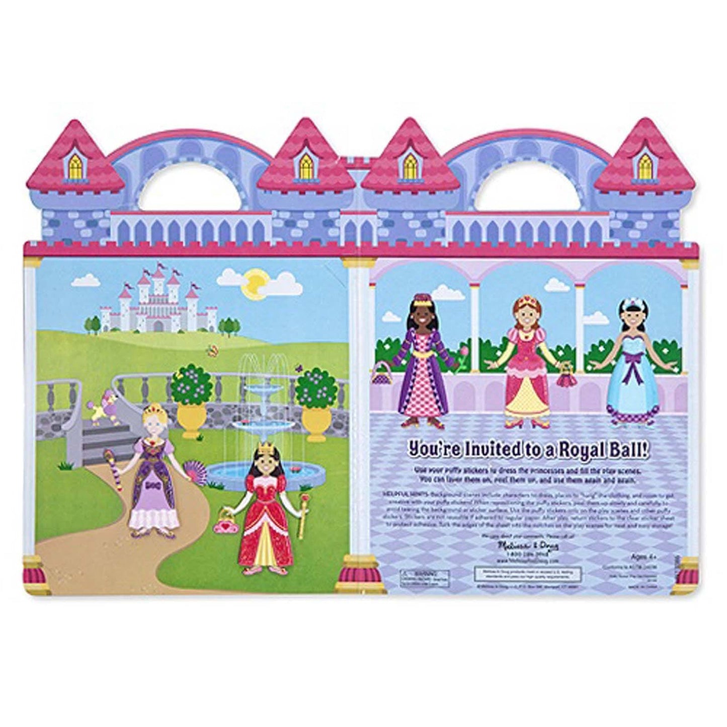 Melissa And Doug Princess Puffy Reusable Sticker Set