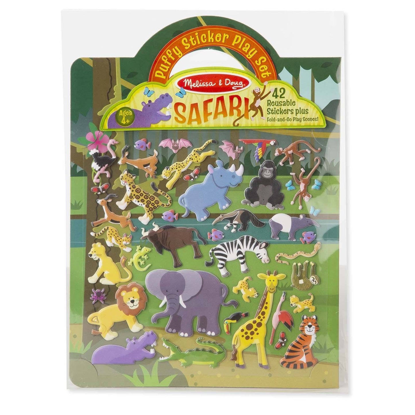 Melissa And Doug Safari Puffy Reusable Sticker Set