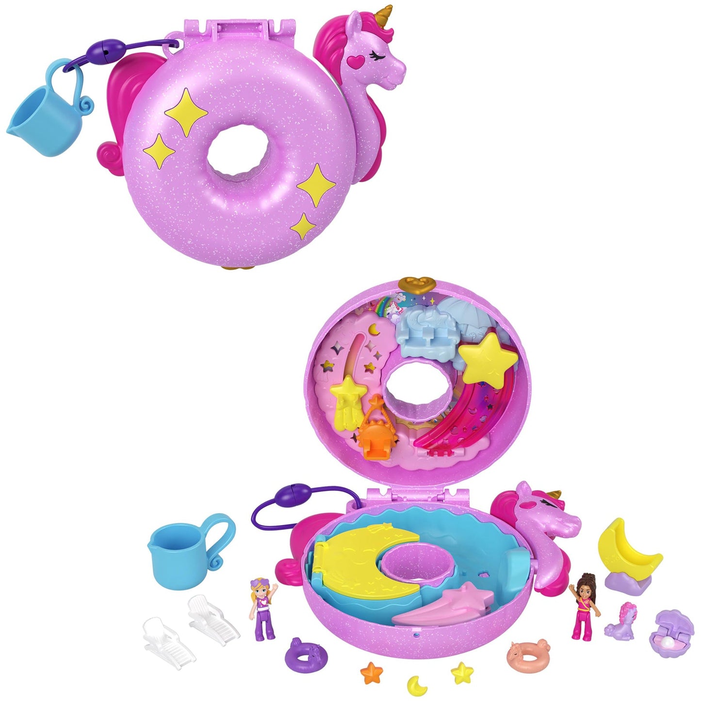 Mattel Polly Pocket Sparkle Cove Adventure Unicorn Floatie Compact