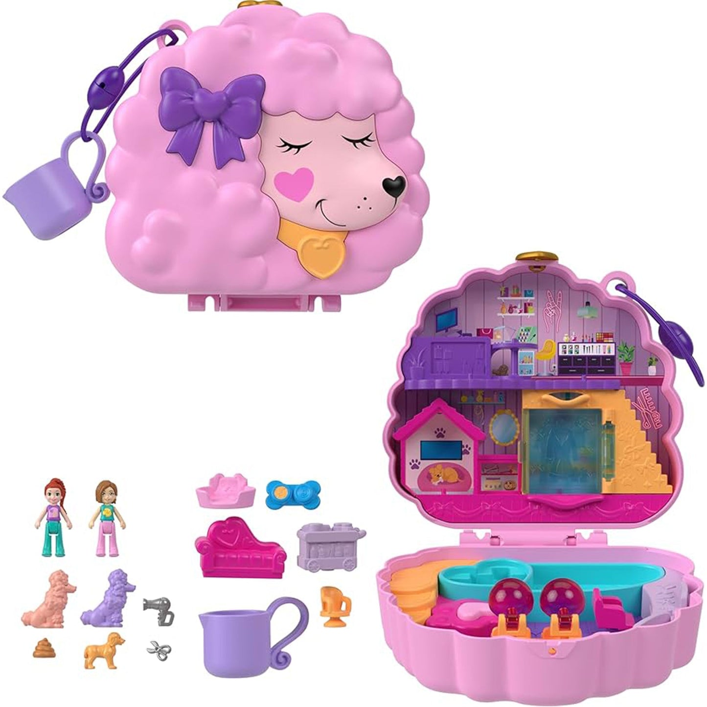 Mattel Polly Pocket Groom And Glam Poodle Compact